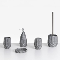 SAMIRIA   Badkameraccessoireset   Grijs   Polyresin