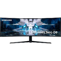 SAMSUNG Odyssey OLED G9 S49CG954SU gaming monitor 1x HDMI, 1x DisplayPort, USB A 3.2, Wi Fi, BT, 240Hz