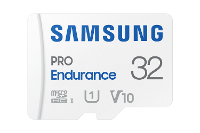 Samsung PRO Endurance microSDHC kaart 32 GB Class 10, UHS Class 1 4K video ondersteuning, Incl. SD adapter, Schokbestendig