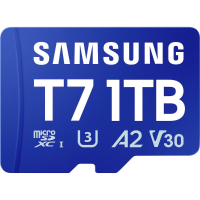 Samsung T7 microSDXC kaart Retail 1 TB UHS I U3, A2 Application Performance Class, Class 10, v30 Video Speed Class