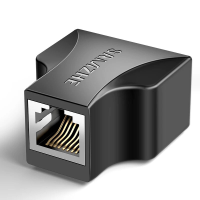 SAMZHE 303BK Netwerkkabel Adapter Netwerkuitbreiding RJ45 Netwerkpoort Straight through Connector Crystal Socket 5/6/7 K