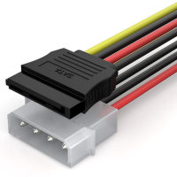 SAMZHE SATA voedingskabel 4 PIN IDE SATA splitter 0,2 m HDD SDD kabel voor computerverbinding