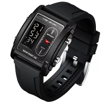 SANDA Heren Sport Dual Display Digitale Horloge Waterdicht LumiNous Multi functie Chronograaf Comfortabele Siliconenn Ba