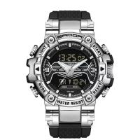 SANDA Heren Sporthorloges Multifunctionele Mode Quartz Horloge Luminous Digitale Polshorloge Waterdicht Schokbestendig A