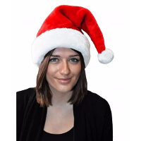 Kerstmuts   rood   pluche   voor volwassenen   45 x 30 cm   polyester   one size