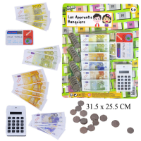 Speelgeld set   met rekenmachine en bankpasje   Winkeltje spelen