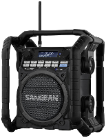 Sangean U 4 DBT+ Bouwradio DAB+, VHF (FM) AUX, Bluetooth, USB Acculaadfunctie, Oplaadbaar, Waterdicht, Stofvast Zwart