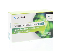 Sanias Cetirizine 10mg Tabletten   bij hooikoorts en vergelijkbare allergische reacties  