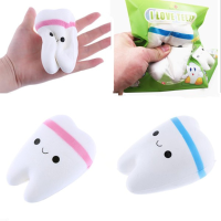 Sanqi Elan 11cm Simulation Cute Teeth Soft Squishy Super Slow Rising Original Packing Ball Chain Kid Toy