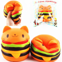 Sanqi Elan Squishys Cat Burger Slow Rising Soft Animal Collection Gift Decor Toy Original Packaging