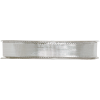 1X Hobby/decoratie metallic zilveren sierlinten met glitters 9 mm x 25 meter