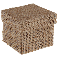 Cadeaudoosje Natural   Bruiloft bedankje   4x stuks   jute   5 x 5 cm