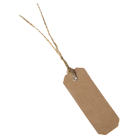 Cadeaulabels kraft met touw   set 12x stuks   bruin/naturel   3 x 8 cm   naam tags
