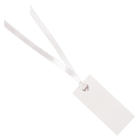 Cadeaulabels met lintje   set 12x stuks   wit   3 x 7 cm   naam tags