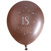 Verjaardag leeftijd ballonnen 18 jaar   6x   rosegoud   30 cm   Feestartikelen/versieringen