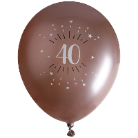 Verjaardag leeftijd ballonnen 40 jaar   6x   rosegoud   30 cm   Feestartikelen/versieringen