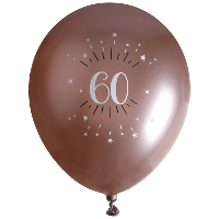 Verjaardag leeftijd ballonnen 60 jaar   6x   rosegoud   30 cm   Feestartikelen/versieringen