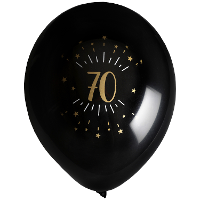 Verjaardag leeftijd ballonnen 70 jaar   8x   zwart/goud   23 cm   Feestartikelen/versieringen