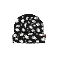 Luxe gebreide kindermuts met luipaard print   grijs/zwart
