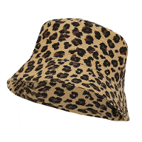 Vissershoedje/zonnehoedje luipaardprint   bruin   one size   volwassenen   bucket hat