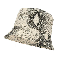 Vissershoedje/zonnehoedje slangenprint   beige   one size   volwassenen   bucket hat