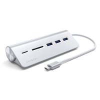 Satechi ST TCHCRS ST TCHCRS USB hub 3 poorten USB A, SD, Micro SD USB 3.0 5 GBit/s Zilver