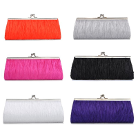 Satin Pleated Bridal Evening Clutch