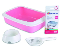 Savic Kitten Kattenbak Iriz Startset Roze / Wit 42x31x12,5 Cm