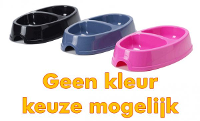 Savic Plastic Kattenvoerbakje Picnic Dubbel Assorti 22x12x4 Cm