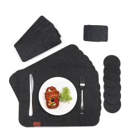 24 Delige placemat vilt placemats met ronde en vierkante onderzetters antislip wasbaar