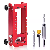 Scharnierhulpmiddel van aluminiumlegering met scharnierboorijzer voor 2 1/2 inch tot 5 inch penvakken, houtbewerking ins