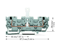 WAGO 769 242 Scheidingsklem 5 mm Spanveer Toewijzing: L Grijs 50 stuk(s)