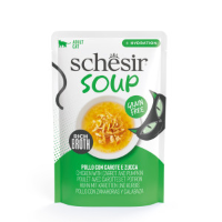 Schesir Cat Soup kip met wortel en pompoen natvoer kat (zakjes) 2 dozen (24 x 40 g)