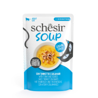Schesir Cat Soup met tonijn en inktvis natvoer kat (zakjes) 4 dozen (48 x 40g)