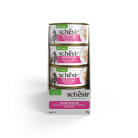 Schesir Complements kip met ham (jelly) natvoer kat (blikjes) 4 trays (48 x 70 g)