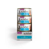 Schesir Complements tonijn (in bouillon) natvoer kat (blikjes) 4 trays (48 x 70 g)