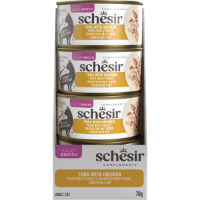 Schesir Complements tonijn met kip (in bouillon) natvoer kat (blikjes) 4 trays (48 x 85 g)