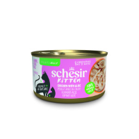 Schesir Kitten kip met aloe (jelly) natvoer kat (blikjes) 4 trays (48 x 85 g)