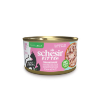 Schesir Kitten tonijn met aloe (jelly) natvoer kat (blikjes) 4 trays (48 x 85 g)
