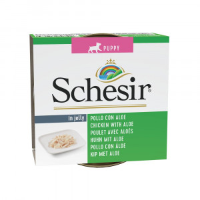 Schesir Puppy kip met aloë (jelly) natvoer hond (blikjes) 1 tray (10 x 150 g)