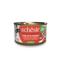 Schesir tonijn met garnalen (jelly) natvoer kat (blikjes) 2 trays (24 x 85 g)