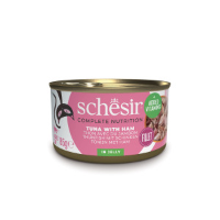 Schesir tonijn met ham (jelly) natvoer kat (blikjes) 2 trays (24 x 85 g)