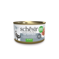 Schesir tonijn met inktvis (jelly) natvoer kat (blikjes) 1 tray (12 x 70 g)