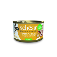 Schesir tonijn met kip (jelly) natvoer kat (blikjes) 2 trays (24 x 85 g)