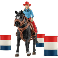 Schleich Farm World   Barrel racing met cowgirl speelfiguur