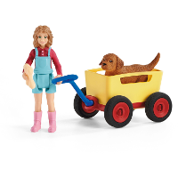 Schleich Farm World   Uitje met de bolderkar speelfiguur