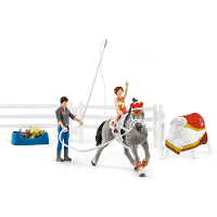 Schleich Horse Club   Mia's voltige rijset speelfiguur