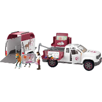 Schleich Horse Club   Mobiele dierenarts met aanhanger speelgoedvoertuig