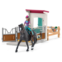 Schleich Horse Club   Paardenbox met Lisa en Storm speelfiguur