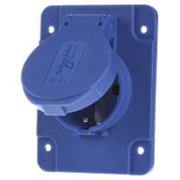 Schneider Electric PKS61B Wandcontactdoos met randaarde en klapdeksel Compleet Blauw 1 stuk(s)